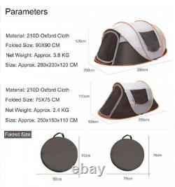 5-8 Person Waterproof Automatic Pop Up Tent Outdoor Large Camping Hiking Tent