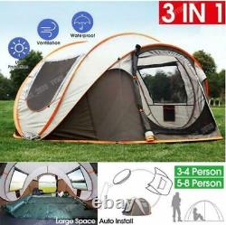 5-8 persons Camping Tent Waterproof Auto Setup UV Sun Shelters Outdoor UK