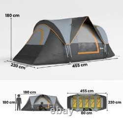 5 Man Camping Tent, Large Tunnel Tent, Water Resistant Hiking Shelter with