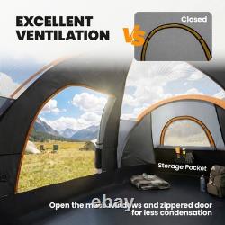 5 Man Camping Tent, Large Tunnel Tent, Water Resistant Hiking Shelter with
