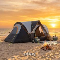 5 Man Camping Tent, Large Tunnel Tent, Water Resistant Hiking Shelter with