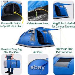 5 Man Tent Festival Family Camping Waterproof 5000mm Dark Bedroom Living Area