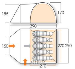5 Man Tent Vango Apollo, Waterproof 3000mm, Large Porch, Set up in 10 mins