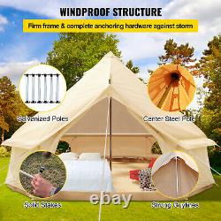 5 Meter Bell Tent Canvas Teepee/Tipi Waterproof Outdoor Camping With Stove Hole