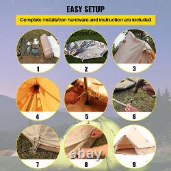 5 Meter Bell Tent Canvas Teepee/Tipi Waterproof Outdoor Camping With Stove Hole