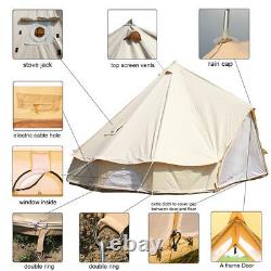 5 Meter Bell Tent Canvas Teepee/Tipi Waterproof Outdoor Glamping With Stove Jack