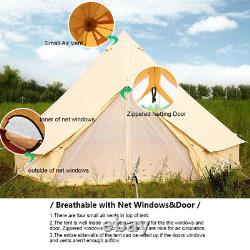 5 Meter Bell Tent Canvas Teepee/Tipi Waterproof Outdoor Glamping With Stove Jack