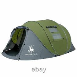 5 Person Pop Up Tent Camping Festival Hiking Shelter Family Tent Portable Green