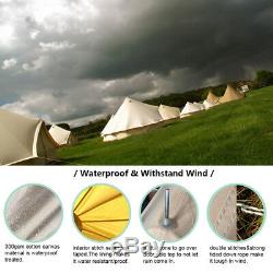 5M Bell Tent Camping Canvas Tent Beach Yurt British Safari Waterproof Stove Jack