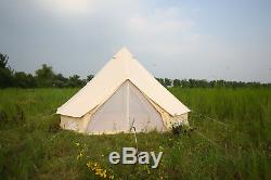5M Double Door Waterproof Bell Tent Canvas Heavy Duty British Yurts Tent Glaming