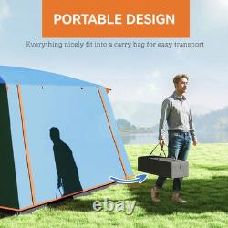 5Man Outdoor Camping 2Layer Tunnel Tent Portable Shelter 2Bedroom Living Area