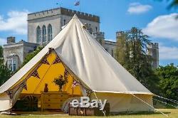 5m Bell Tent High Spec 320GSM Zipped in Groundsheet, UV, Water, Mould Proof