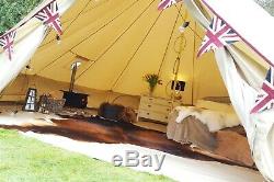 5m Bell Tent High Spec 320GSM Zipped in Groundsheet, UV, Water, Mould Proof