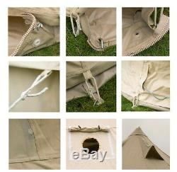 5m Bell Tent Pro Spec 320GSM Zipped in Groundsheet, UV, Water, Mould Proof