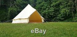 5m Canvas Bell Tent With Zipped In Groundsheet Large Family Tents