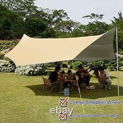 5m X 5m Large Camping Tarps Waterproof Hammock Rain Fly Multipurpose Hexagon