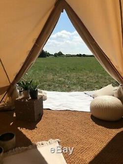 5metre Fireproof Pro Bell Tent with Stove Hole-Coir Mats 5m full Moon-Large Awning