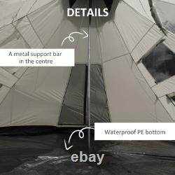 6-7 Person Large Family Party Camping Tent Carrying Bag, Mesh Window Outsunny