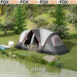 6 8 Man Camping Tent 2000mm Waterproof Air Vents Groundsheet Two Room FOXDEN