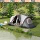 6 8 Man Camping Tent 2000mm Waterproof Air Vents Groundsheet Two Room Foxden