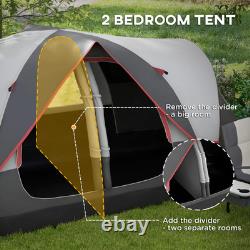 6 8 Man Camping Tent 2000mm Waterproof Air Vents Groundsheet Two Room FOXDEN
