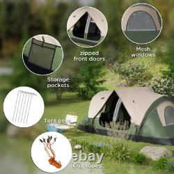 6 8 Man Camping Tent 2000mm Waterproof Windows Air Vents Groundsheet FOXDEN