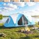 6-8 Man Camping Tent Waterproof 2000mm Rainfly Two Room Tunnel 3 Season Sky Blue