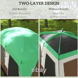 6 Man Camping Tent Family Air Vents Groundsheet Windows Green Ventilation FOXDEN