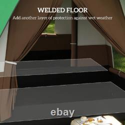 6 Man Camping Tent Family Air Vents Groundsheet Windows Green Ventilation FOXDEN