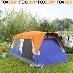 6 Man Camping Tent Mesh Windows Groundsheet Ventilation Orange Air Vents FOXDEN