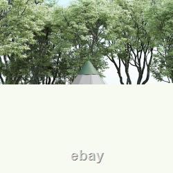 6 Man Tipi Tent, Water-Resistant Walls Mesh Windows Zipped Door Refurbished