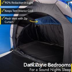 6 Man Tunnel Tent Family Camping Living Area Darkened Bedrooms 3000mm Waterproof