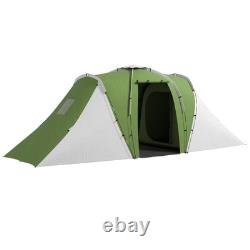 6 Man Tunnel Tent Waterproof Shelter 3 Rooms Windows Family Camping Tent FOXDEN