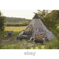 6 Person 14' x 14' Teepee Tent Camping Hunting Outdoors Rain Weather Resistant