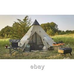 6 Person 14' x 14' Teepee Tent Camping Hunting Outdoors Rain Weather Resistant