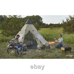 6 Person 14' x 14' Teepee Tent Camping Hunting Outdoors Rain Weather Resistant