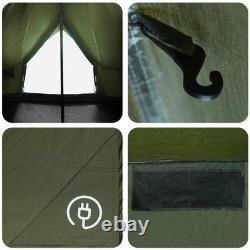 6 Person Family Camping Tent Waterproof Outdoor Shelter Army Green Large