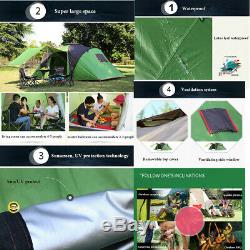 6 Person Large Family Camping Tent Waterproof Hiking Travel 2 Room Outdoor K
