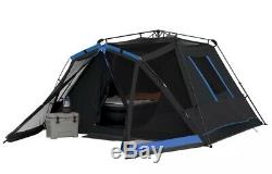 6-Person Tent With LED Lighted Poles Instant Dark Family Camping Hiking Cabin NEW