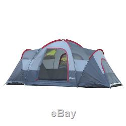 6 Person Waterproof Camping Tent Family 3 Rooms Sun Rain Shelter Hiking Festival