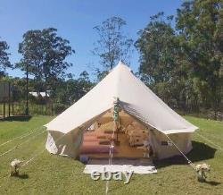 6M/19.6ft Cotton Canvas Bell Tent with Stove Jack 4 Seasons Outdoor Camping Tent