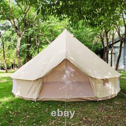 6M/19.6ft Cotton Canvas Bell Tent with Stove Jack 4 Seasons Outdoor Camping Tent
