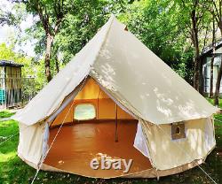 6M/19.6ft Cotton Canvas Bell Tent with Stove Jack 4 Seasons Outdoor Camping Tent