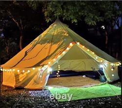 6M/19.6ft Cotton Canvas Bell Tent with Stove Jack 4 Seasons Outdoor Camping Tent