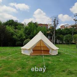 6M 4 seasons Outdoor Canvas Bell Tent Waterproof Camping Tent Stove Jack US