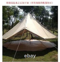 6M 4 seasons Outdoor Canvas Bell Tent Waterproof Camping Tent Stove Jack US