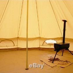 6M Canvas Bell Tent British Large Waterproof Camping Glamping Yurt with Stove Jack