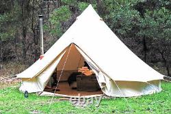 6M Waterproof Canvas Bell Tent Glamping Camping Family Yurt Hunting Stove Jack