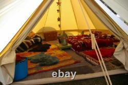 6M Waterproof Canvas Bell Tent Glamping Camping Family Yurt Hunting Stove Jack
