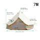 7m Canvas Bell Tent Tipi Tent Waterproof Yurt Glamping Camping Stove Hole Large